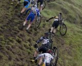 The soft run-up proved challenging. Socal vs. Norcal Cyclocross Championships. © Tim Westmore